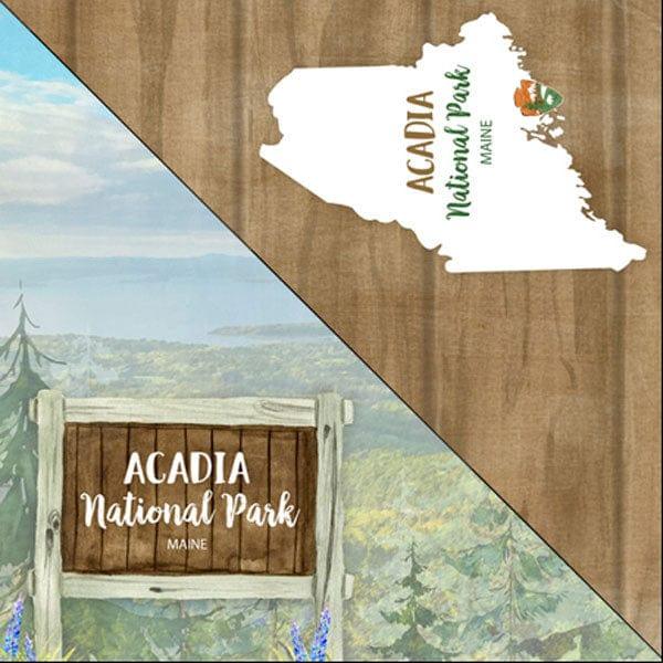 National Park Collection Acadia National Park 12 x 12 Double-Sided Scrapbook Paper by Scrapbook Customs
