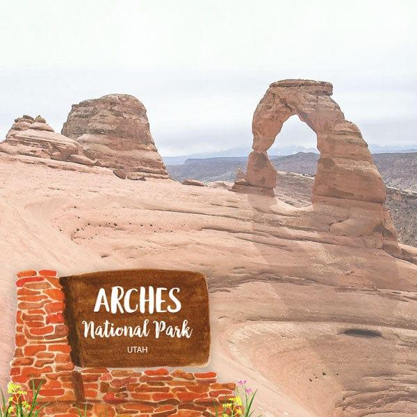 National Park Collection Arches National Park 12 x 12 Double-Sided Scrapbook Paper by Scrapbook Customs - Scrapbook Supply Companies