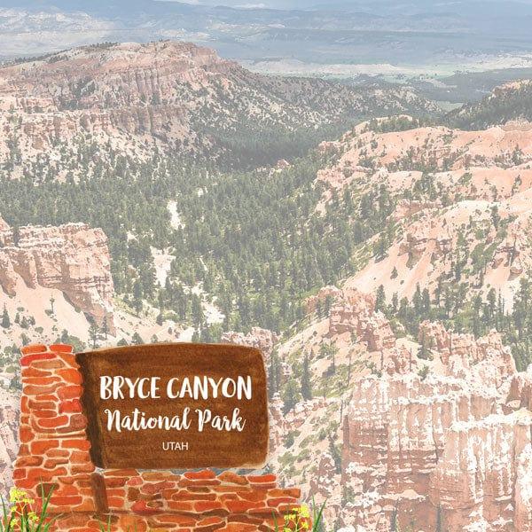 National Park Collection Bryce Canyon National Park 12 x 12 Double-Sided Scrapbook Paper by Scrapbook Customs - Scrapbook Supply Companies
