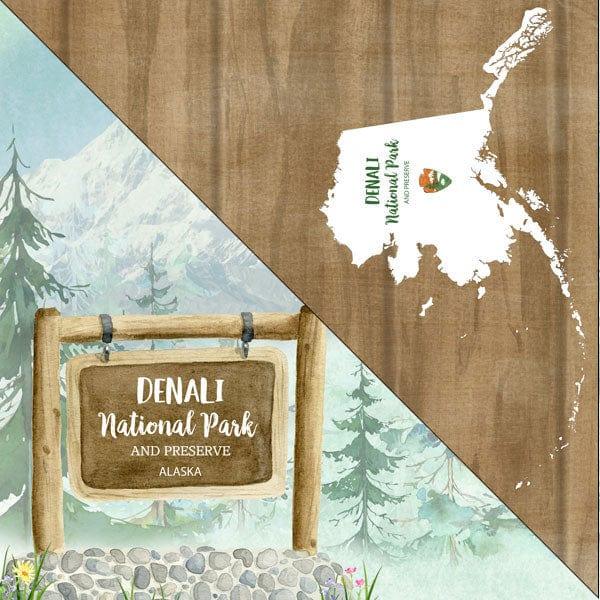 National Park Collection Denali National Park 12 x 12 Double-Sided Scrapbook Paper by Scrapbook Customs