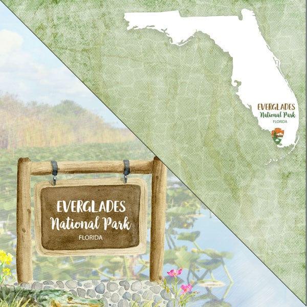 National Park Collection Everglades National Park 12 x 12 Double-Sided Scrapbook Paper by Scrapbook Customs