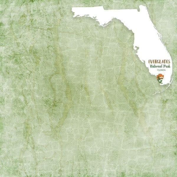National Park Collection Everglades National Park 12 x 12 Double-Sided Scrapbook Paper by Scrapbook Customs - Scrapbook Supply Companies
