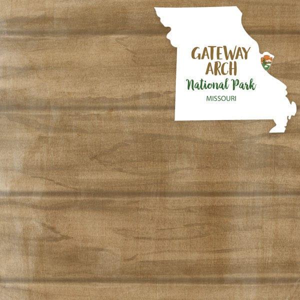 National Park Collection Gateway Arch National Park 12 x 12 Double-Sided Scrapbook Paper by Scrapbook Customs - Scrapbook Supply Companies