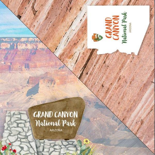 National Park Collection Grand Canyon National Park 12 x 12 Double-Sided Scrapbook Paper by Scrapbook Customs