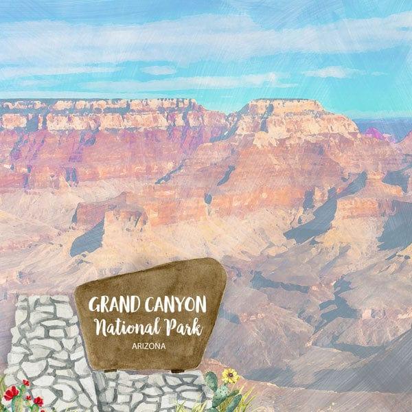 National Park Collection Grand Canyon National Park 12 x 12 Double-Sided Scrapbook Paper by Scrapbook Customs - Scrapbook Supply Companies