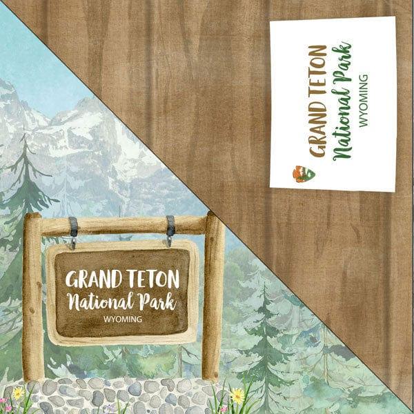 National Park Collection Grand Teton National Park 12 x 12 Double-Sided Scrapbook Paper by Scrapbook Customs