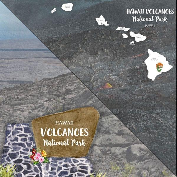 National Park Collection Hawaii Volcanoes National Park 12 x 12 Double-Sided Scrapbook Paper by Scrapbook Customs