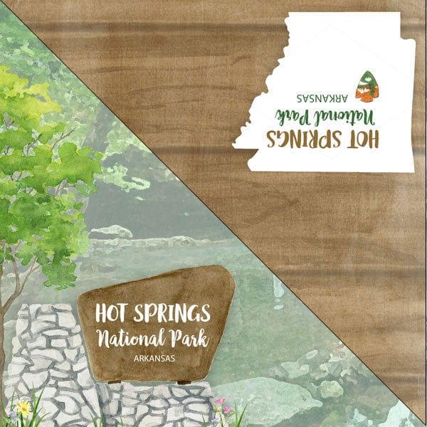 National Park Collection Hot Springs National Park 12 x 12 Double-Sided Scrapbook Paper by Scrapbook Customs