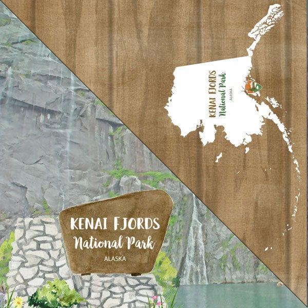 National Park Collection Kenai Fjords National Park 12 x 12 Double-Sided Scrapbook Paper by Scrapbook Customs