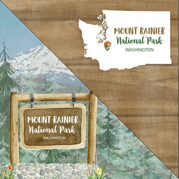 National Park Collection Mount Rainier National Park 12 x 12 Double-Sided Scrapbook Paper by Scrapbook Customs