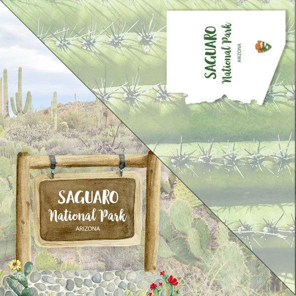 National Park Collection Saguaro National Park 12 x 12 Double-Sided Scrapbook Paper by Scrapbook Customs