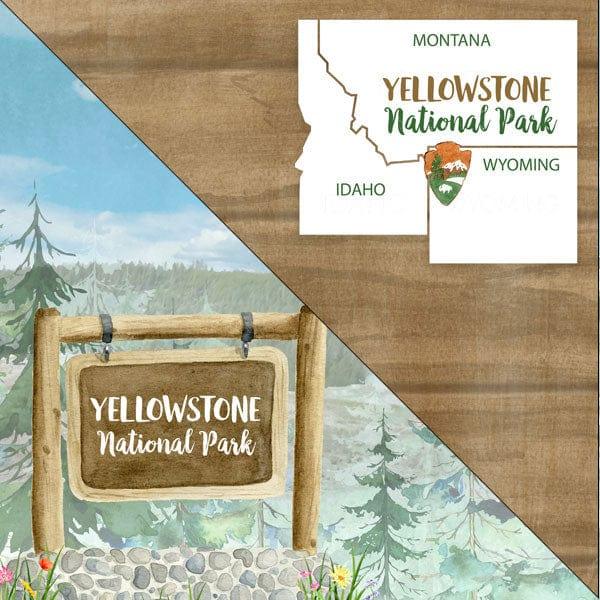 National Park Collection Yellowstone National Park 12 x 12 Double-Sided Scrapbook Paper by Scrapbook Customs - Scrapbook Supply Companies