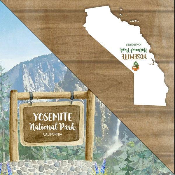 National Park Collection Yosemite National Park 12 x 12 Double-Sided Scrapbook Paper by Scrapbook Customs