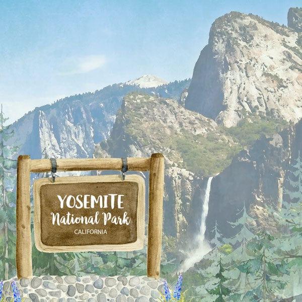 National Park Collection Yosemite National Park 12 x 12 Double-Sided Scrapbook Paper by Scrapbook Customs - Scrapbook Supply Companies