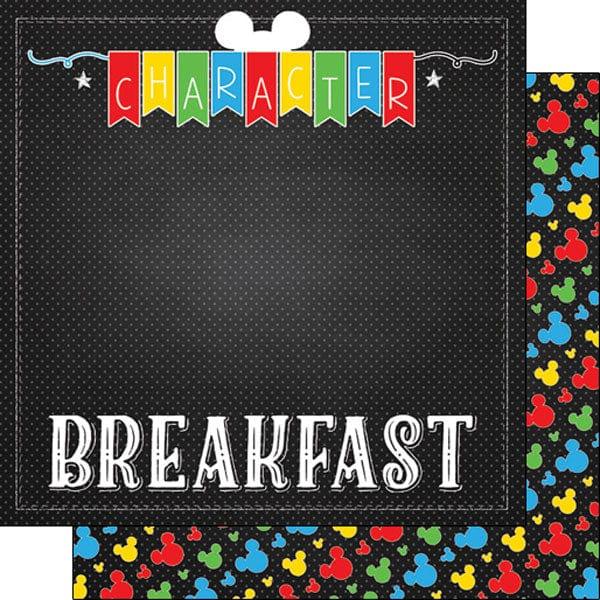 Magical Day of Fun Collection Character Breakfast 12 x 12 Double-Sided Scrapbook Paper by Scrapbook Customs - Scrapbook Supply Companies
