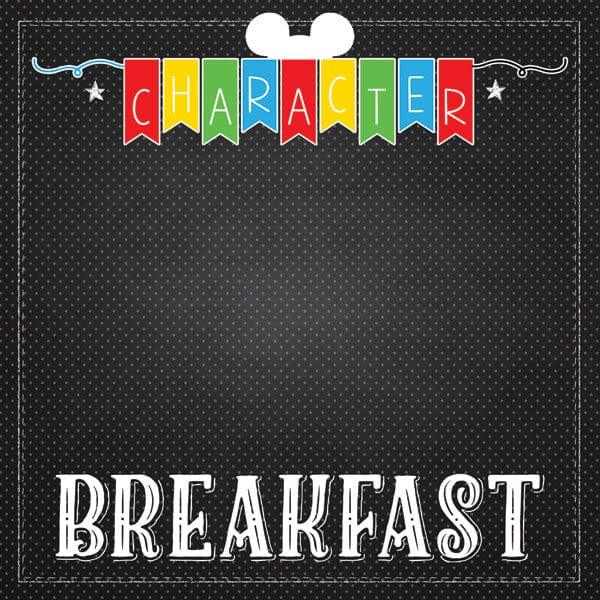 Magical Day of Fun Collection Character Breakfast 12 x 12 Double-Sided Scrapbook Paper by Scrapbook Customs - Scrapbook Supply Companies