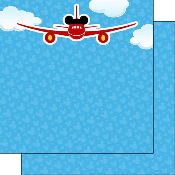 Magical Day of Fun Collection Magical Airplane 12 x 12 Double-Sided Scrapbook Paper by Scrapbook Customs