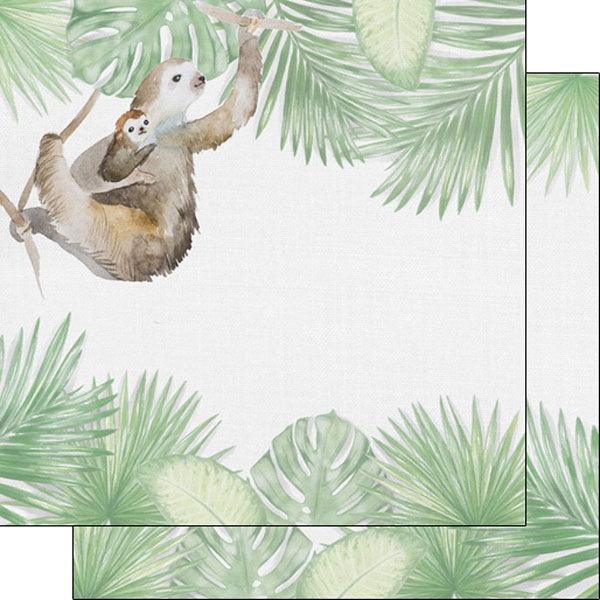 African Safari Collection Sloth 12 x 12 Double-Sided Scrapbook Paper by Scrapbook Customs - Scrapbook Supply Companies