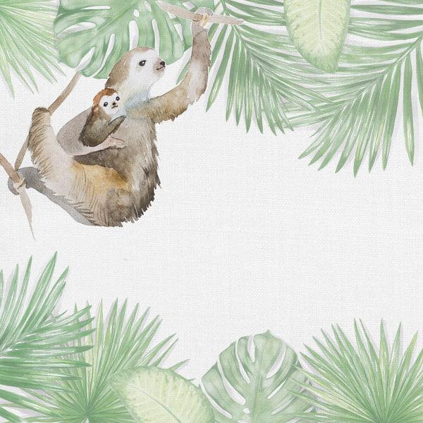 African Safari Collection Sloth 12 x 12 Double-Sided Scrapbook Paper by Scrapbook Customs - Scrapbook Supply Companies