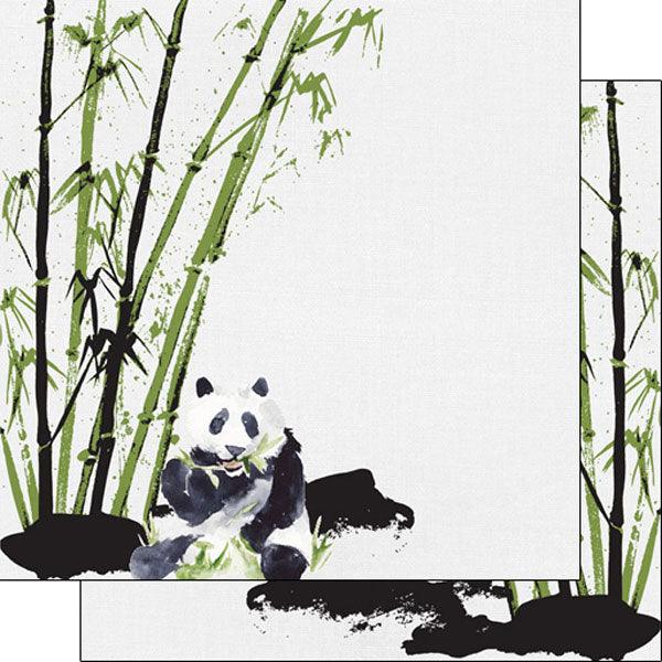 African Safari Collection Panda Bear 12 x 12 Double-Sided Scrapbook Paper by Scrapbook Customs - Scrapbook Supply Companies