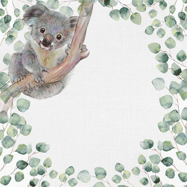 African Safari Collection Koala Bear 12 x 12 Double-Sided Scrapbook Paper by Scrapbook Customs - Scrapbook Supply Companies