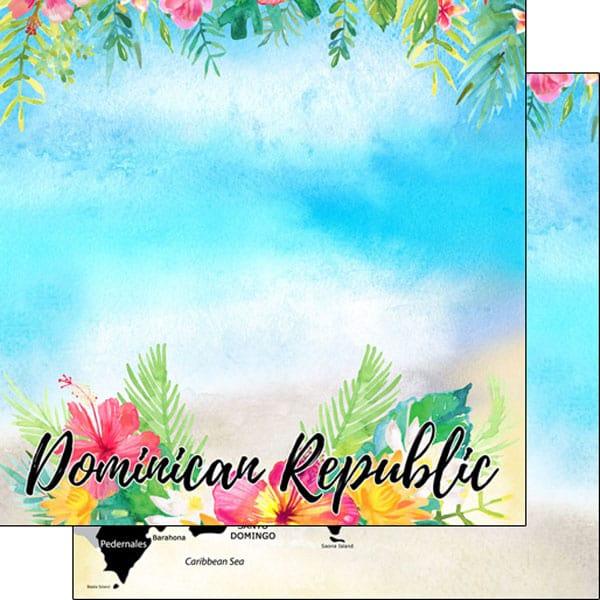 Getaway Collection Dominican Republic 12 x 12 Double-Sided Scrapbook Paper by Scrapbook Customs