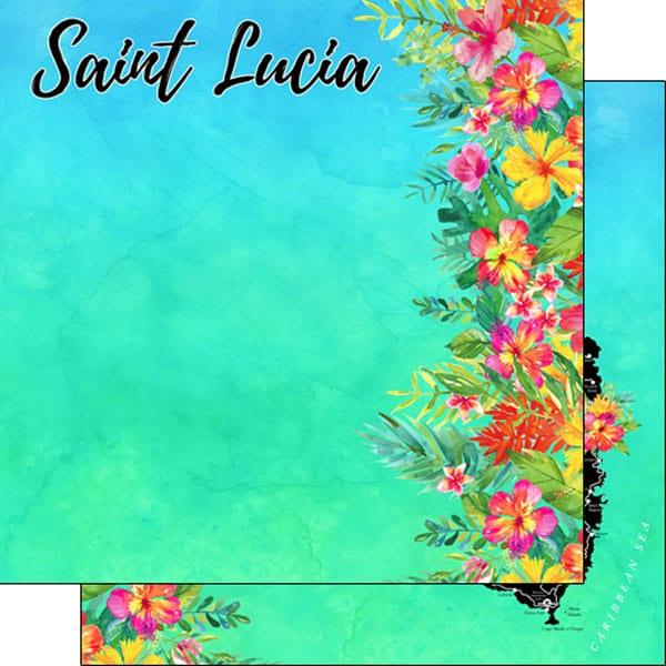 Getaway Collection St. Lucia 12 x 12 Double-Sided Scrapbook Paper by Scrapbook Customs - Scrapbook Supply Companies