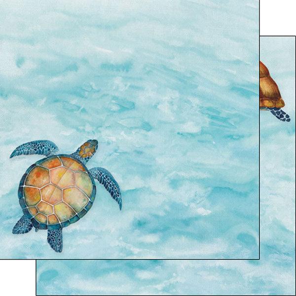 African Safari Collection Sea Turtles 12 x 12 Double-Sided Scrapbook Paper by Scrapbook Customs