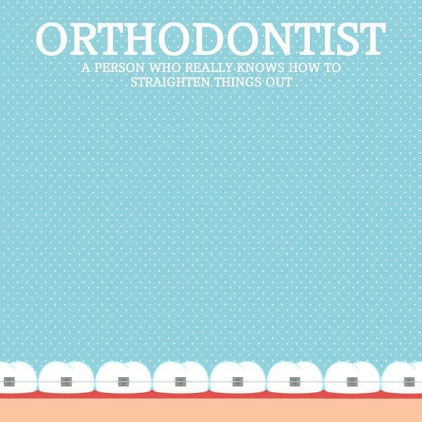 Occupation Collection Orthodontist Braces Border 12 x 12 Double Sided Scrapbook Paper by Scrapbook Customs - Scrapbook Supply Companies
