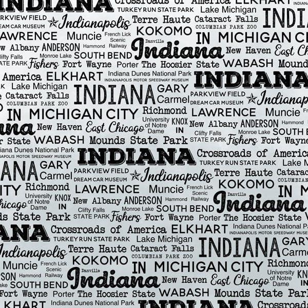 Postage Map Collection Indiana 12 x 12 Scrapbook Paper by Scrapbook Customs - Scrapbook Supply Companies