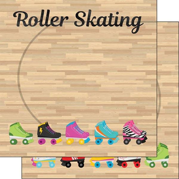 Roller Skating Collection Watercolor Floor 12 x 12 Double-Sided Scrapbook Paper by Scrapbook Customs - Scrapbook Supply Companies