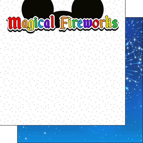 Magical Day of Fun Collection Magical Fireworks Ears 12 x 12 Double-Sided Scrapbook Paper by Scrapbook Customs - Scrapbook Supply Companies