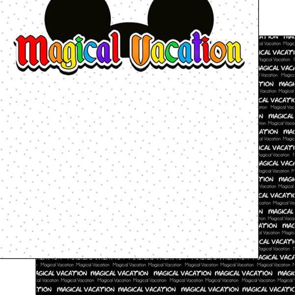 Magical Day of Fun Collection Magical Vacation Ears 12 x 12 Double-Sided Scrapbook Paper by Scrapbook Customs