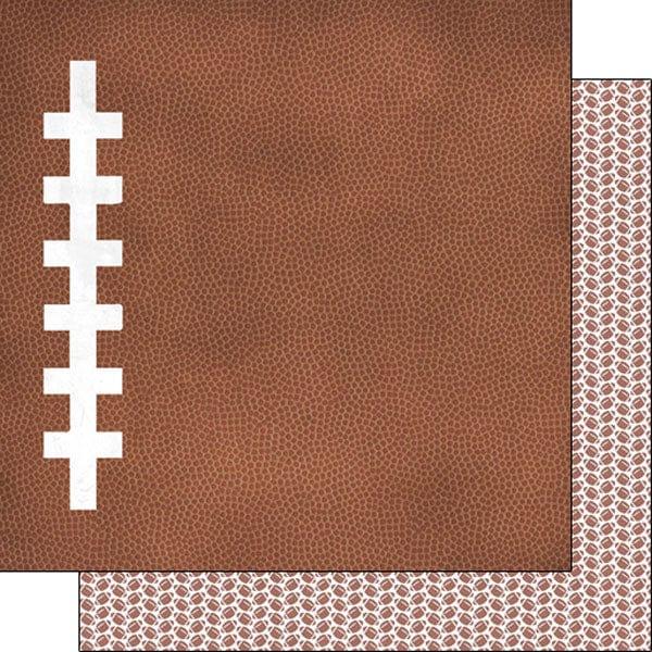 Sports Addict Collection Football Addict 2 12 x 12 Double-Sided Scrapbook Paper by Scrapbook Customs