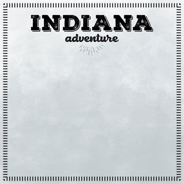 Postage Map Collection Indiana Adventure 12 x 12 Scrapbook Paper by Scrapbook Customs - Scrapbook Supply Companies