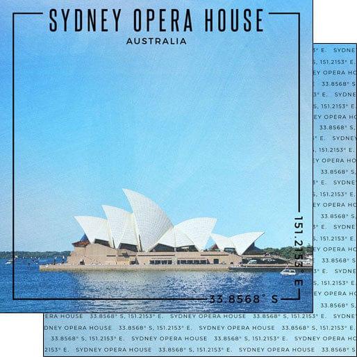 Travel Coordinates Collection Sydney Opera House, Australia 12 x 12 Double-Sided Scrapbook Paper by Scrapbook Customs - Scrapbook Supply Companies