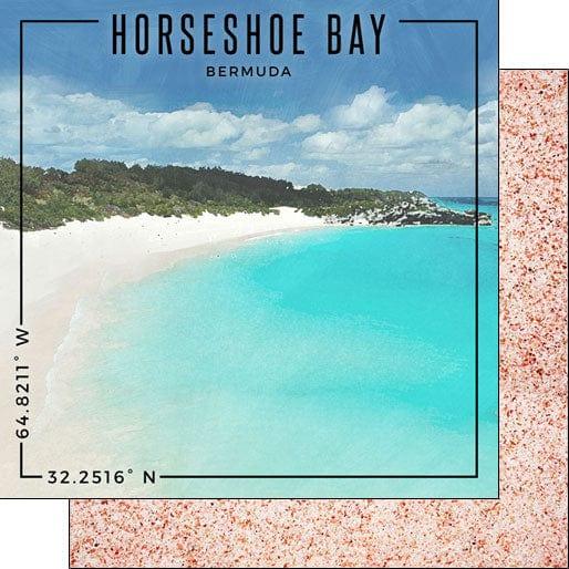 Travel Coordinates Collection Horseshoe Bay, Bermuda 12 x 12 Double-Sided Scrapbook Paper by Scrapbook Customs - Scrapbook Supply Companies