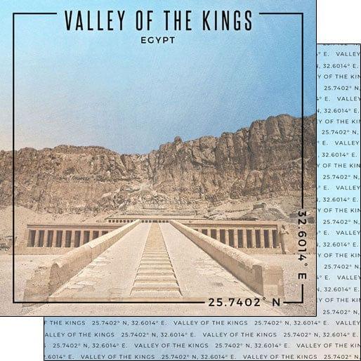 Travel Coordinates Collection Valley Of The Kings, Egypt 12 x 12 Double-Sided Scrapbook Paper by Scrapbook Customs - Scrapbook Supply Companies