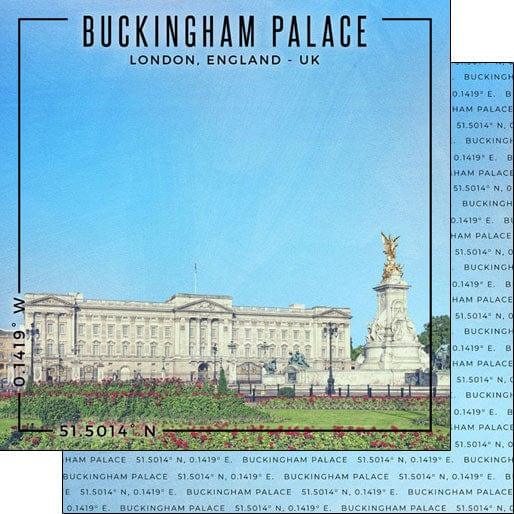 Travel Coordinates Collection Buckingham Palace, London, England, UK 12 x 12 Double-Sided Scrapbook Paper by Scrapbook Customs - Scrapbook Supply Companies