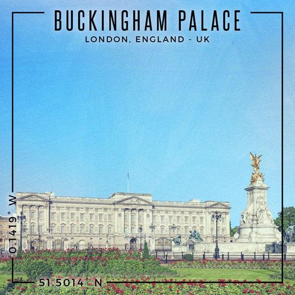 Travel Coordinates Collection Buckingham Palace, London, England, UK 12 x 12 Double-Sided Scrapbook Paper by Scrapbook Customs - Scrapbook Supply Companies