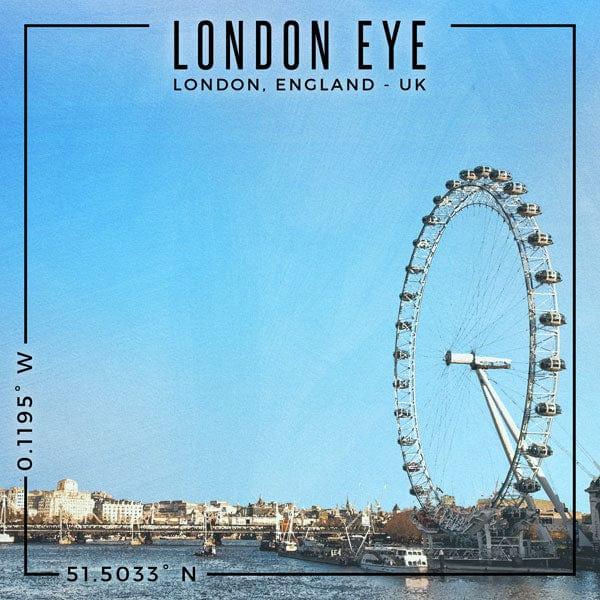 Travel Coordinates Collection London Eye, London, England, UK 12 x 12 Double-Sided Scrapbook Paper by Scrapbook Customs - Scrapbook Supply Companies