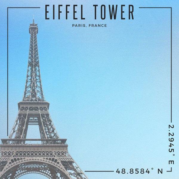 Travel Coordinates Collection Eiffel Tower, Paris, France 12 x 12 Double-Sided Scrapbook Paper by Scrapbook Customs - Scrapbook Supply Companies