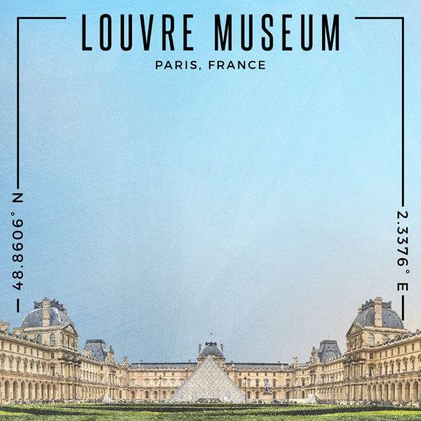 Travel Coordinates Collection Louvre Museum, Paris, France 12 x 12 Double-Sided Scrapbook Paper by Scrapbook Customs - Scrapbook Supply Companies