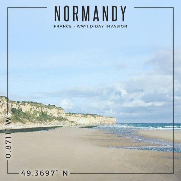 Travel Coordinates Collection Normandy, France World War 2 D-Day Invasion 12 x 12 Double-Sided Scrapbook Paper by Scrapbook Customs - Scrapbook Supply Companies