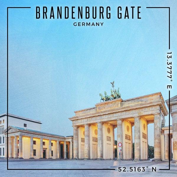 Travel Coordinates Collection Brandenburg Gate, Germany 12 x 12 Double-Sided Scrapbook Paper by Scrapbook Customs - Scrapbook Supply Companies