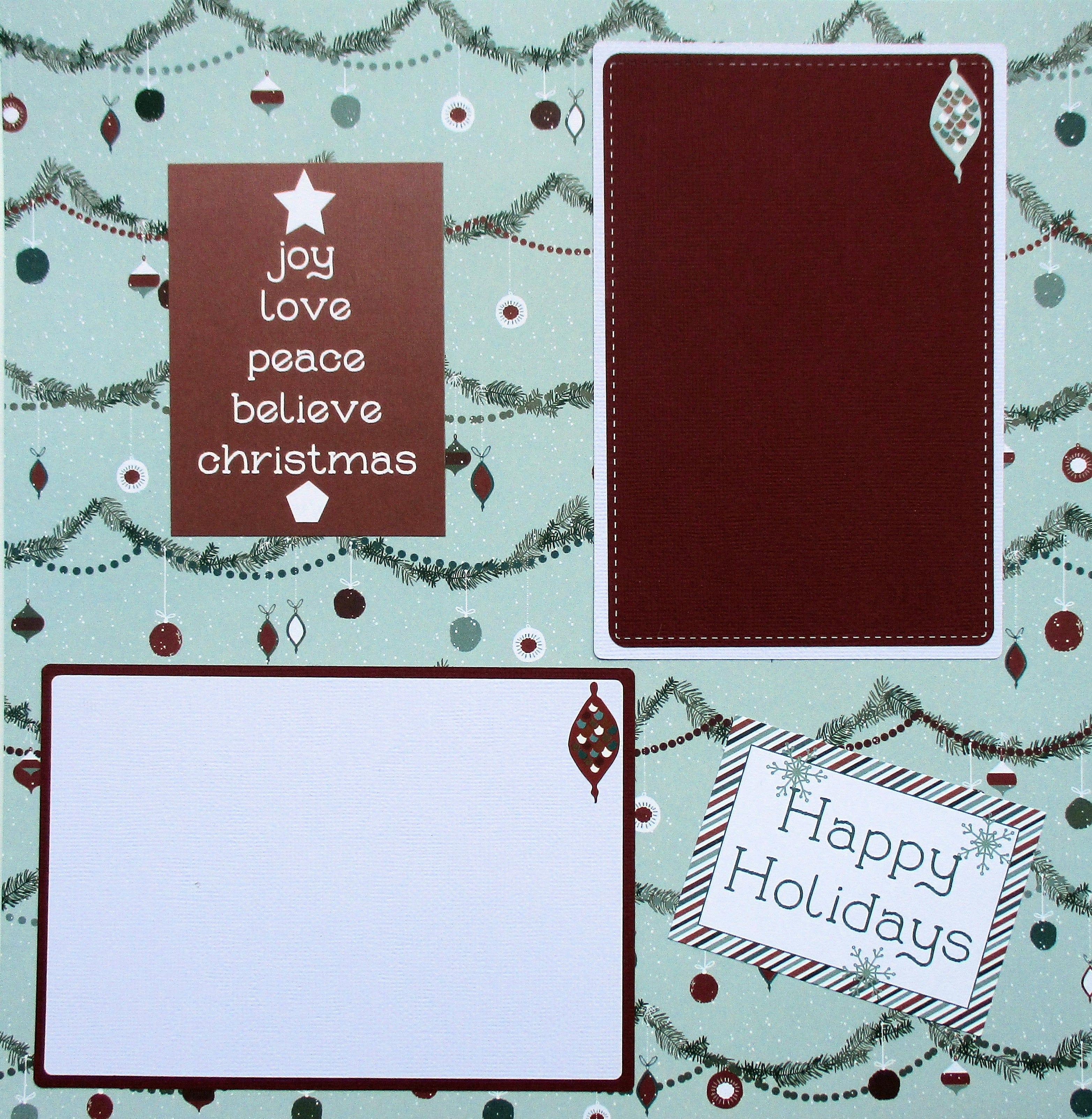 Winter Meadow Collection Happy Holidays 2 - 12 x 12 Pages, Fully-Assembled & Hand-Embellished 3D Scrapbook Premade by SSC Designs - Scrapbook Supply Companies