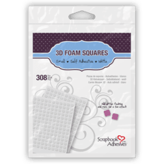 Foam Collection 3D White, Small, Double-Sided, Self-Adhesive, Permanent Foam Squares - Pkg. of 308 - Scrapbook Supply Companies