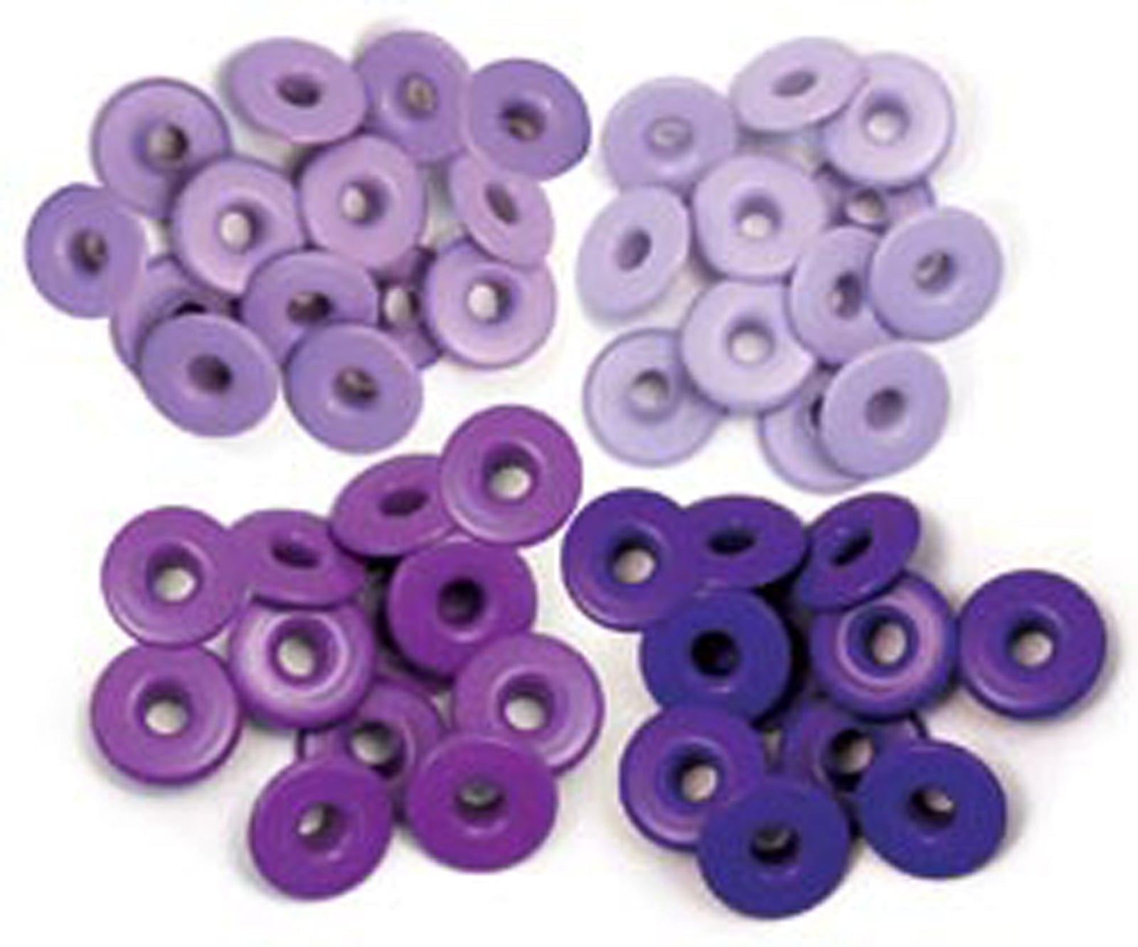 Wide Eyelets Collection Hues of Purple .1875" Scrapbook Eyelets by We R Memory Keepers - 40 Pieces (10 of each color) - Scrapbook Supply Companies