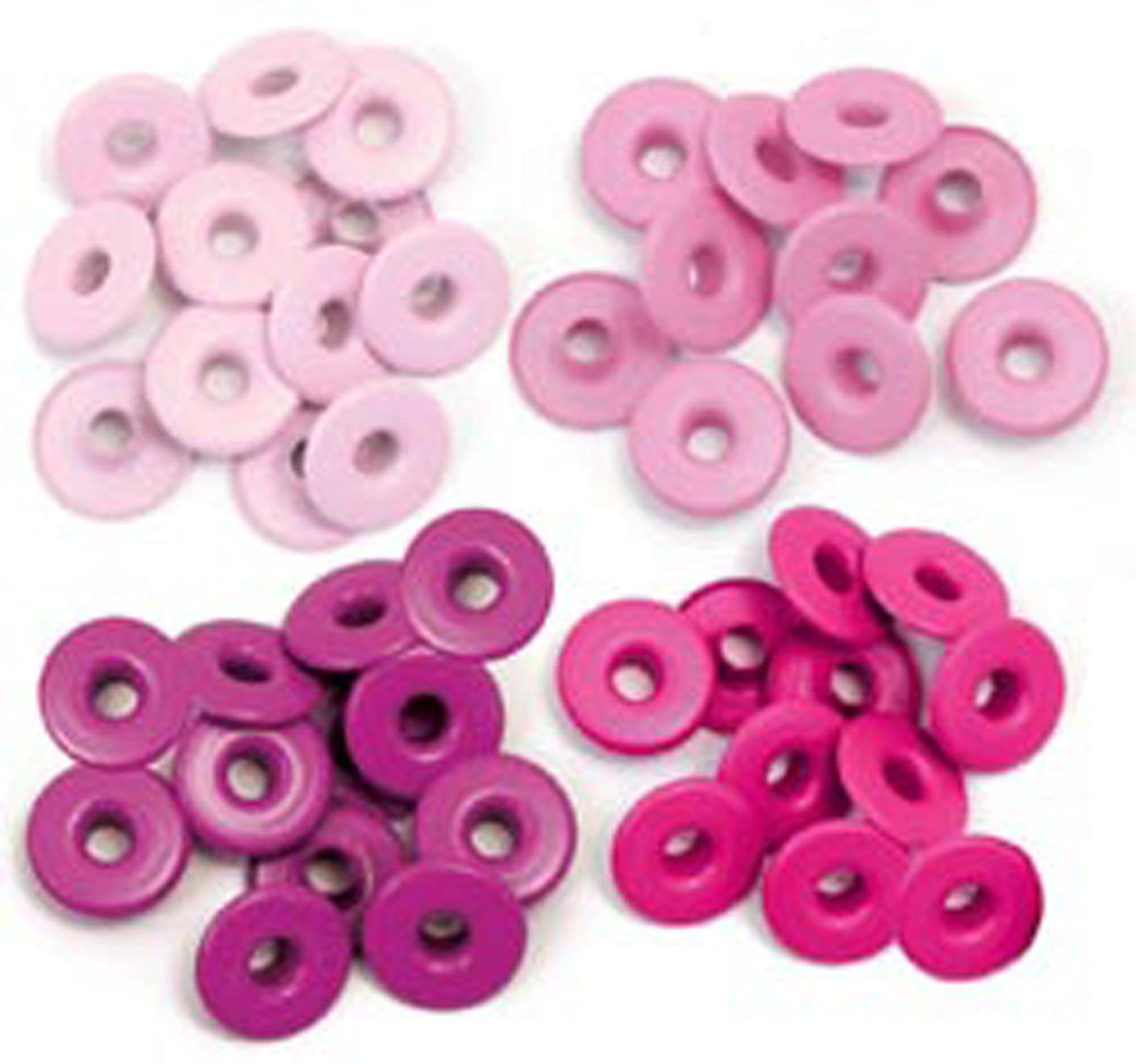Wide Eyelets Collection Hues of Pink .1875" Scrapbook Eyelets by We R Memory Keepers - 40 Pieces (10 of each color) - Scrapbook Supply Companies