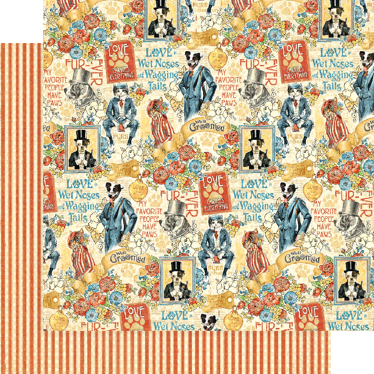 Well Groomed Collection Best in Show 12 x 12 Double-Sided Scrapbook Paper by Graphic 45 - Scrapbook Supply Companies
